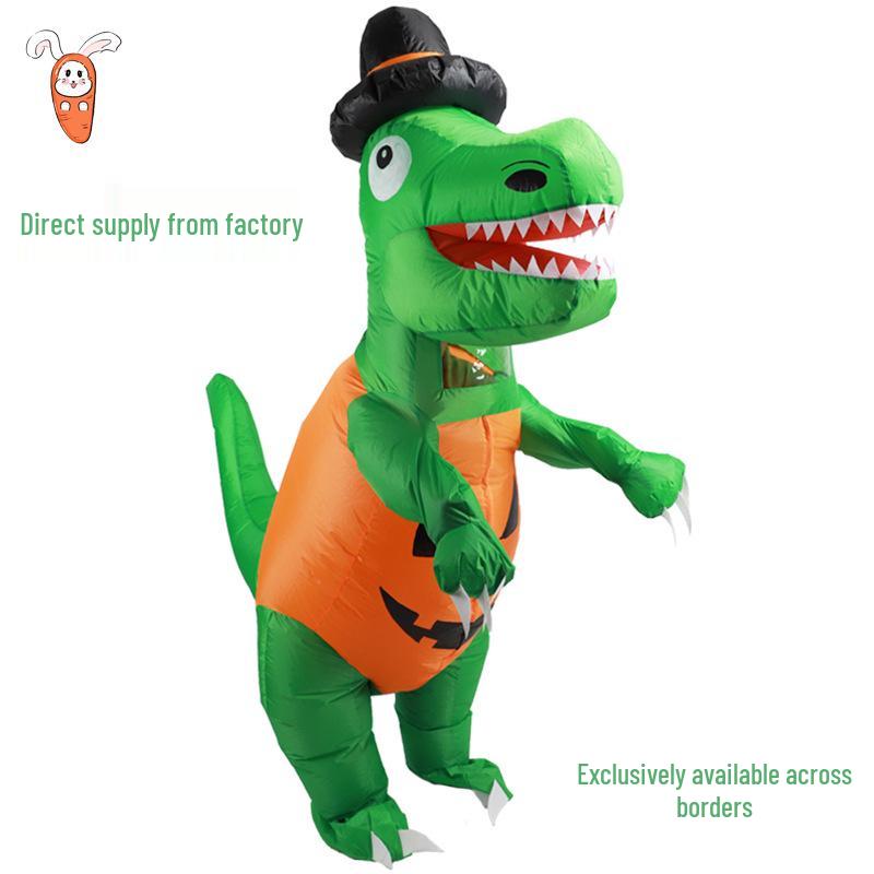 Inflatable Dinosaur Suit & Atmospheric Props: Skull, Ribs, Dragon & Pumpkin