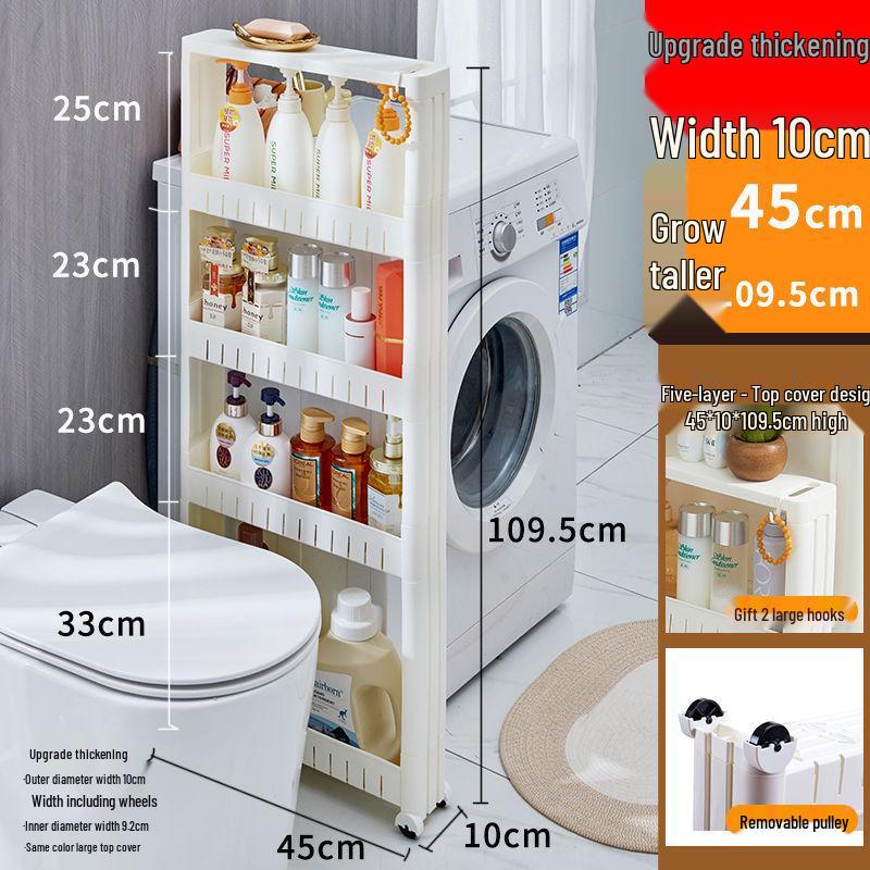 Ультраузкая 10-сантиметровая стойка для хранения на колесиках для кухни ванной комнаты зазора холодильника и гостиной Напольная тележка 3990₽