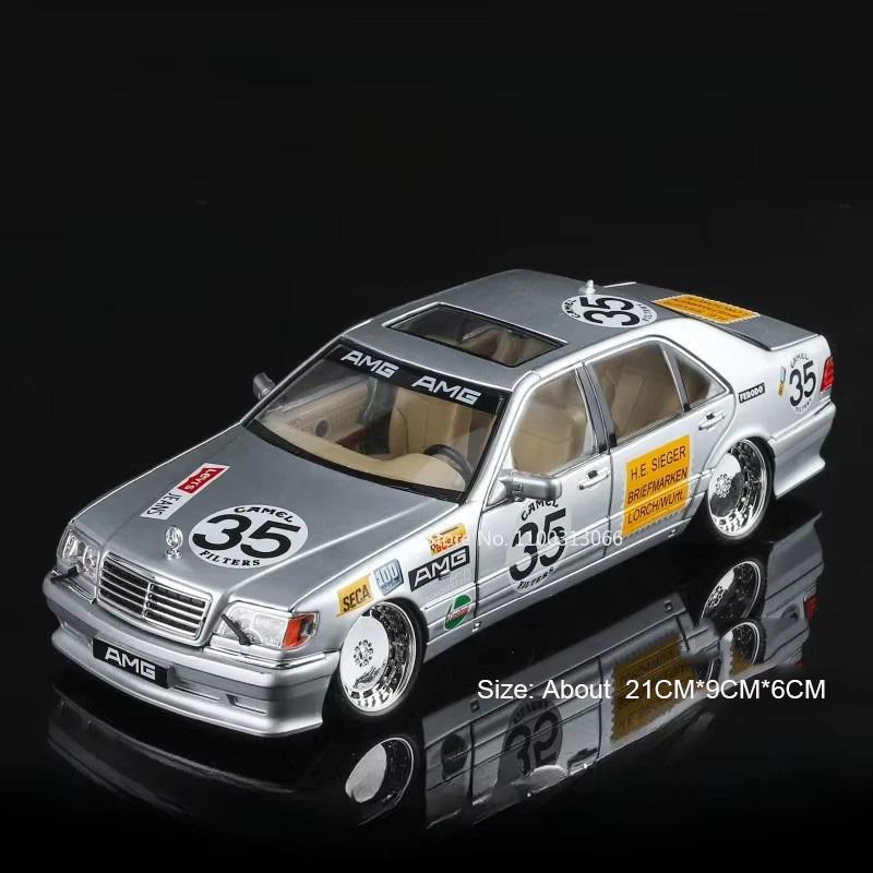 1:24 Scale W140 320SEL 300SEL Metal Diecast Model Cars Toy 6 Doors Opened Vehicles Light Music Car Collection Toys Kids Gifts