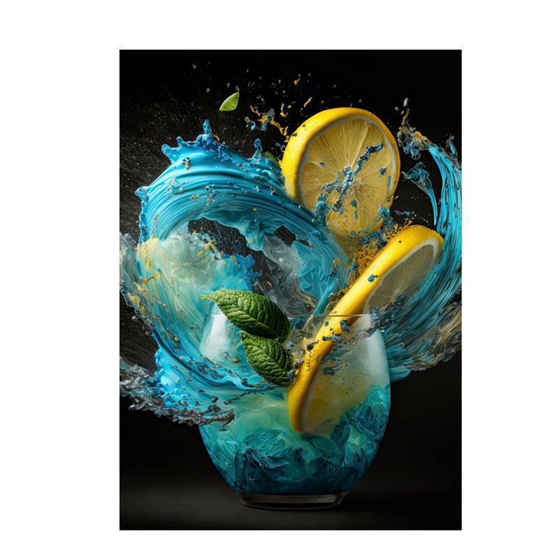 Abstract Colorful Cocktail Exploration Rendered Posters Prints Bar Painting Wall Art Pictures for Restaurant Drinking Room Decor