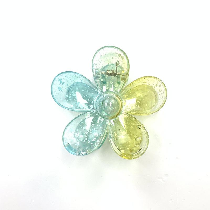 Retro Colorful Frangipani Flower Hair Claw Clip for Women