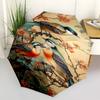 1pc Birds FlowersOpen/Close Umbrella-Windproof, Compact Travel Umbrella, Sturdy 8-Rib Shaft, Outdoor Accessory, 1085