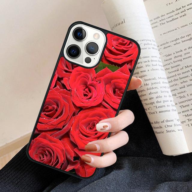 Flower Red Rose Phone Case Cover For iPhone 17 Air 16 15 14 Plus 12 13 Pro Max Coque Shell Fundas