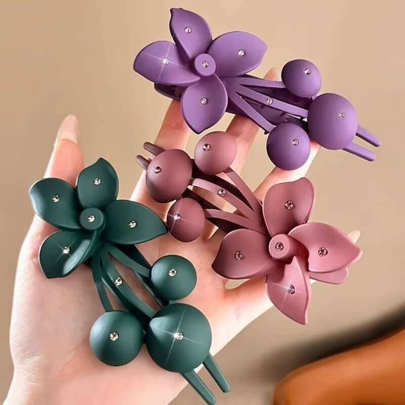 Agrafe de păr mate cu flori la modă, cu strasuri vintage, clipuri antiderapante, cleme tip gheară, accesorii de păr pentru femei și fete, articole de acoperit cap pentru petrecere, cadou