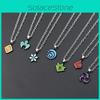 New Genshin Impact Elemental Vision Pendant Necklace Set Stylish Alloy Leaf Design