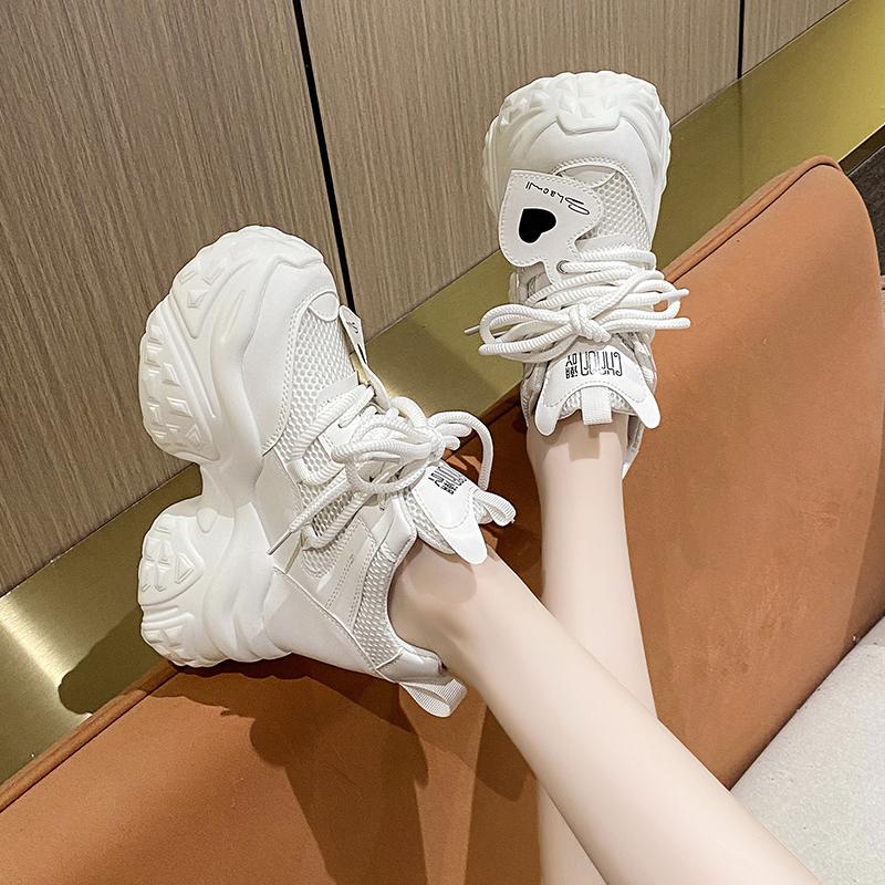 Fashion 10CM Sneakers Women High Platform Shoes Breathable Sports Trainers Casual Thick Bottom Mesh Chunky Sneakers Women Zapatos Mujer