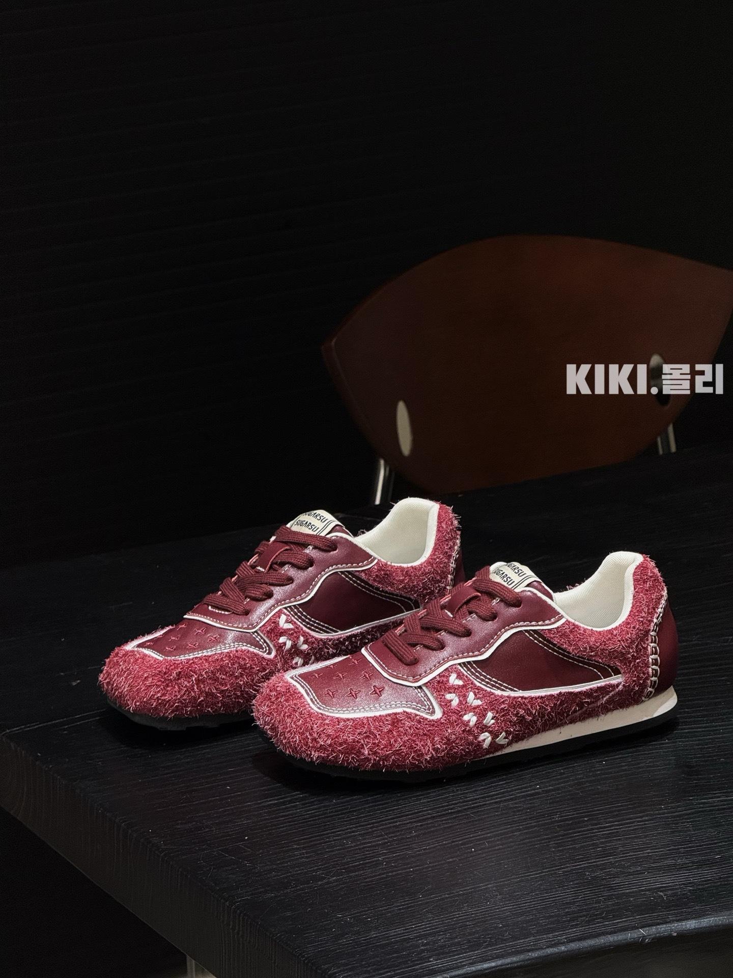 

Apple head niche sneakers 2025 early autumn new retro velvet Forrest Gump shoes with increased design sense casual sneakers 39 красный