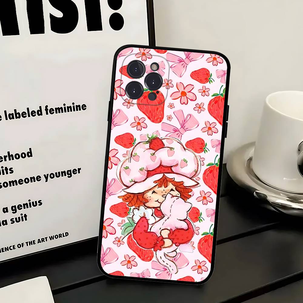Cartoon Girl S-Strawberry S-Shortcake Phone Case For Iphone 17 16 15 16e 14 13 12 11 Pro Max Plus Case Cover Coque