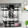 Bathtub Girl Pink Perfume Shower Curtain For Bathtub Cover Bathroom Cover Bathing Purple Buddha Rose Leopard Wide 12pcs Hooks