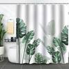 Shower Curtain Waterproof And Mildew-Proof 3D Digital Printing Plant Printing Shower Bath Bathroom Partition Curtain Free Punching
