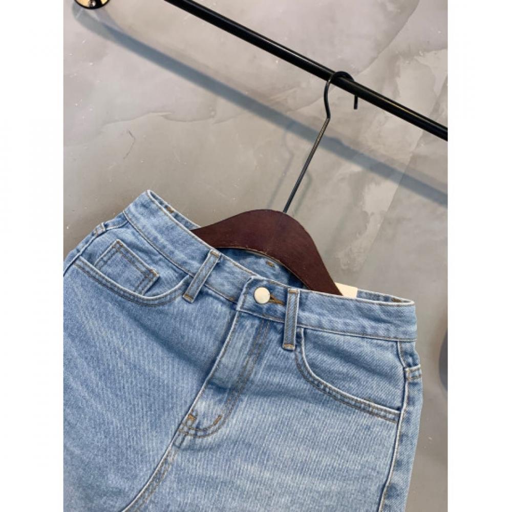 C S In The Room Haz waShIng CuttIng Damage Denim Skirt One Color