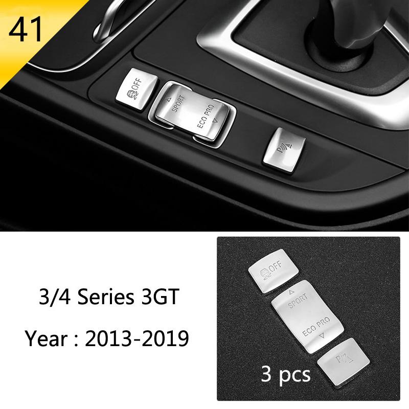 Car Styling Carbon Fiber Interior Button Panel Decoration Cover Trim Sticker Frame For BMW 3 Series F30 3gt F34 F32 Accessories