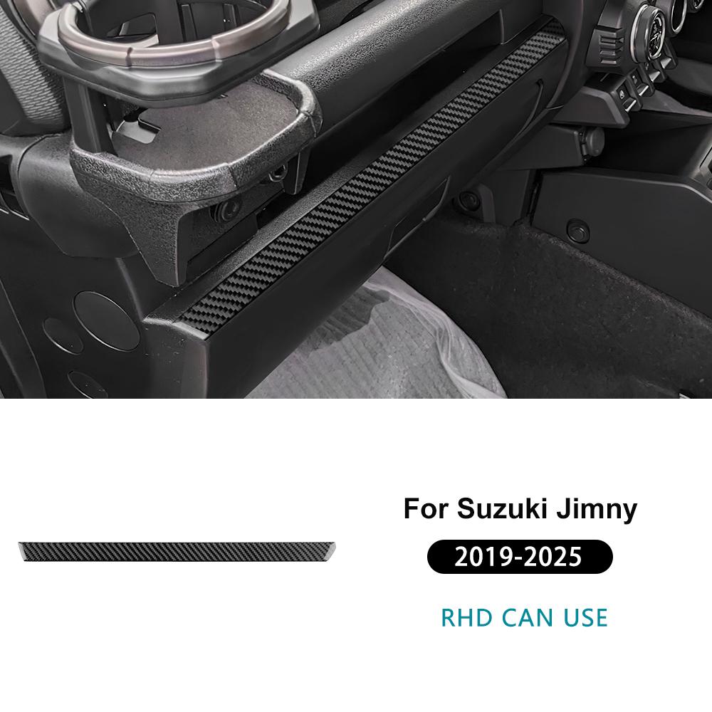 Real Soft Carbon Fiber Sticker For Suzuki Jimny 2024 2025 LHD RHD Car Passenger Strip Co-Pilot Decor