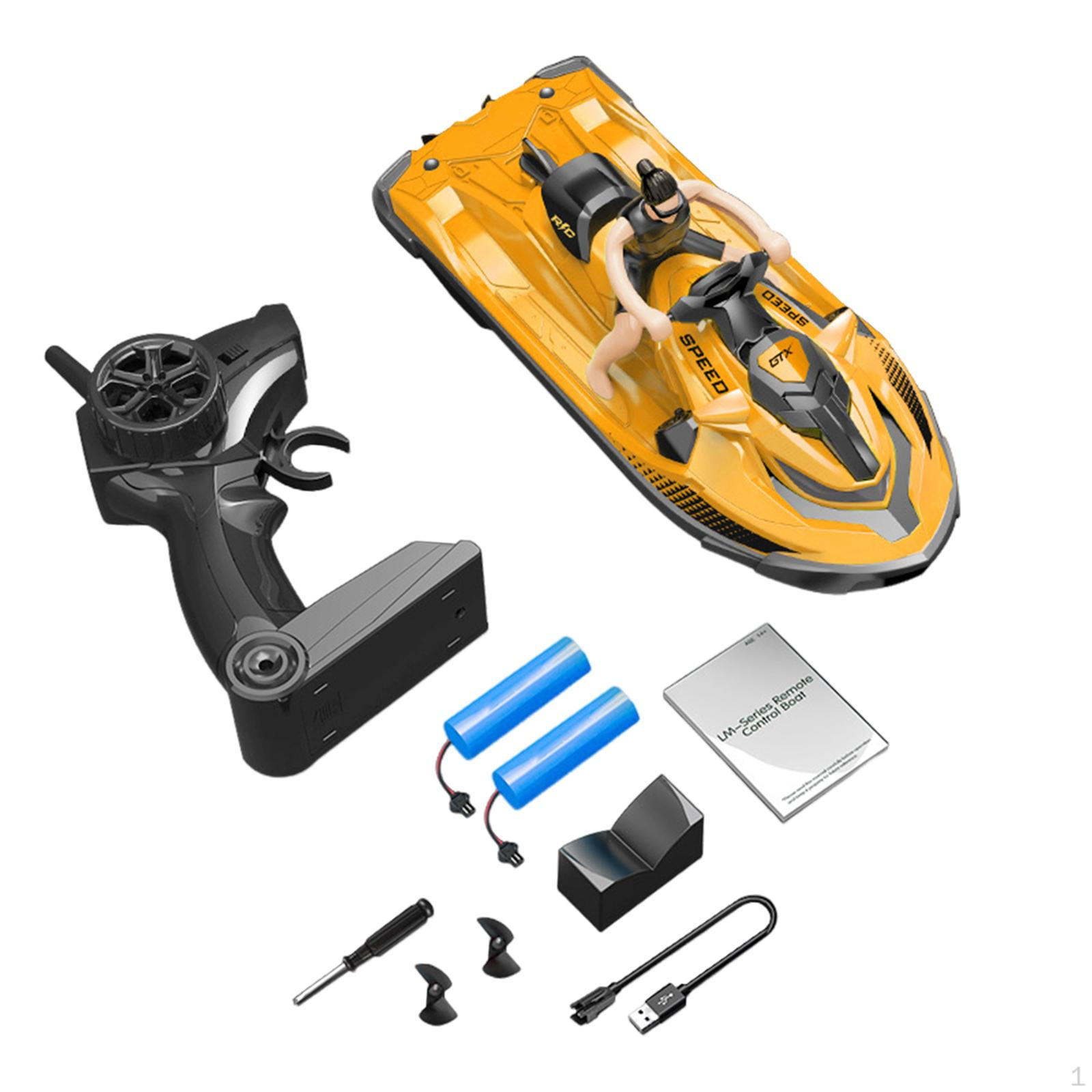 Радиоуправляемая Моторная Лодка Скоростная Лодка Водный Игрушечный 2.4G Симуляция Водонепроницаемый Электрический Мотор Ребенок для yellow 2B