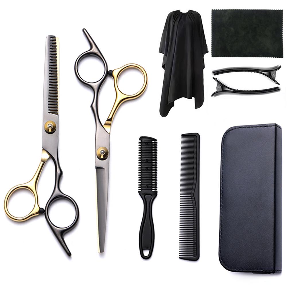 Hairdressing Scissors Set: Colored Straight-Tooth & Thinning Bangs Scissors for Professional Stylists
