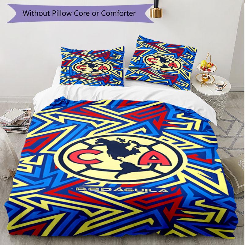 3pcs Duvet Cover Set (1*Duvet Cover + 2*Pillowcase, Without Core), Club America Print Soft All‑Season Bedding Set, Home Bedroom Decor Gift