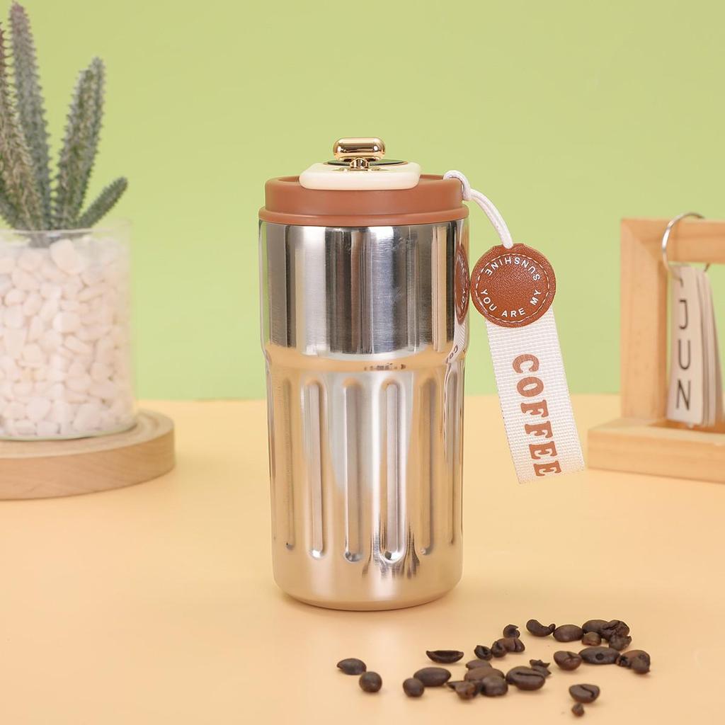 316 Stainless Steel Smart Temperature Display Insulated Coffee Cup with Portable Lifting Rope - Unisex Gift for Students and Couples