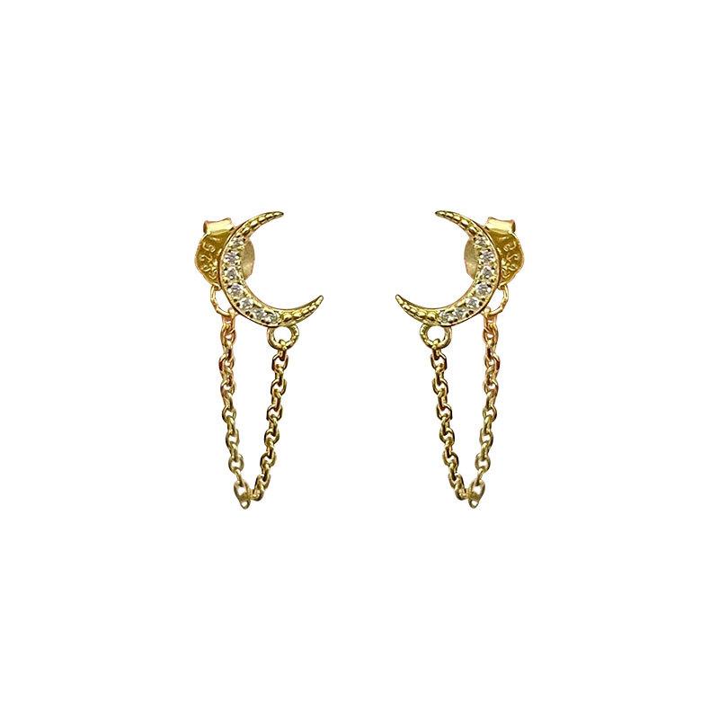 

Серьги с лунной бахромой и подвесными серьгами Super Fairy Temperament Light Luxury Earrings Commuting Retro