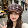 British Style Beret Retro Versatile Octagonal Hat Children Spring and Autumn New Wide Brim Show Face Small Painter Hat Tide