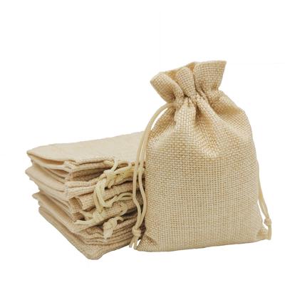 10Pcs Jute Linen DIY Bags for Jewelry Display Drawstring Pouch Gift Box Packaging Bags for Gift Bag Wedding/Christmas Burlap