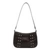 2025 New Autumn Casual Women's Simple Retro Fashion Rivets Simple Broadband Single Shoulder Oblique Span Small Square Bag