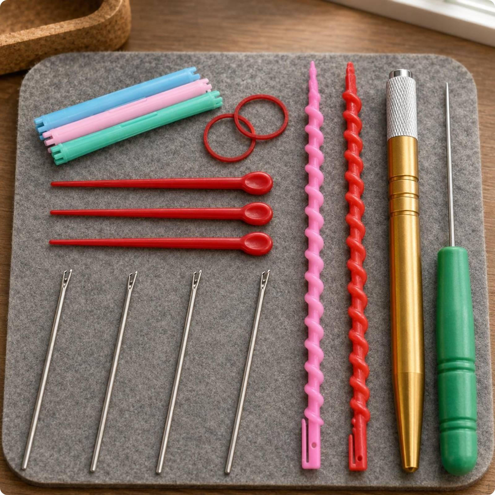 Doll Hair Rooting Kit Fine Tool Set Knurled Grip Crafting Supply