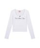 Isjabaibeu Cat Bless Ribbon Long Sleeve - White