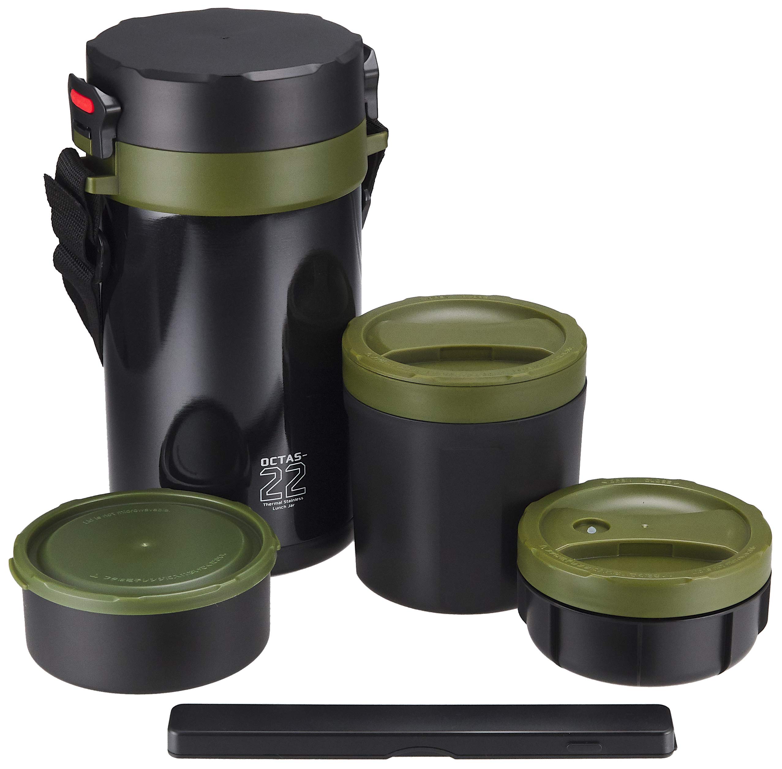 

Pearl Metal Thermal Lunch Jar Khaki Green 2200 Stainless Steel Octus HB-3783