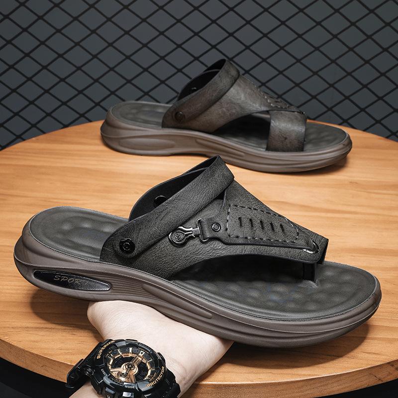 

Men s sandals new high-quality latex platform beach sandals driving sandals seaside wading non-slip shoes 38 серый