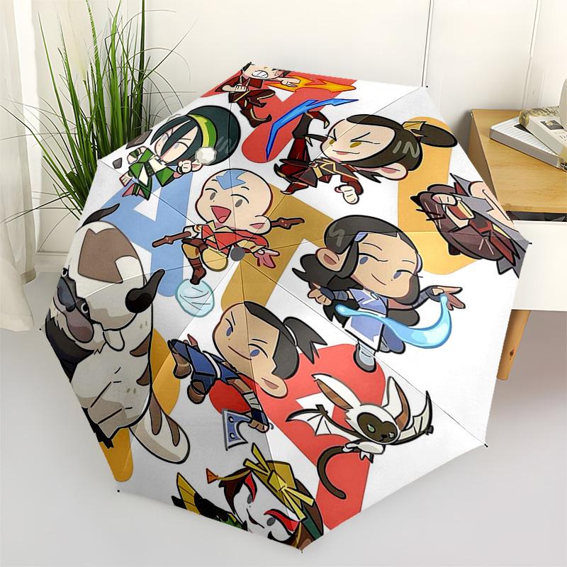 

1pc Avatar: The Last Airbender Outdoor Umbrella - Automatic Opening/Closing, Portable 3-Fold Design, 8-Rib Iron Frame, Perfect Gift for Fans, Tra