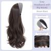 Hair Hoop Half Headband Wig Korean Style Long Wavy Curly  Hair Gray Wide Knit Headband Wig  Party