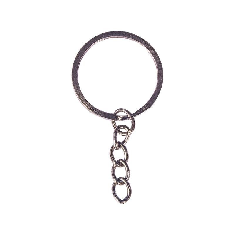 Hama Bead Accessories Metal Keychain with Chain Flat Double-layer Key Ring Hanging Ring Diy Accessories Metal Earth Puzzles Kids
