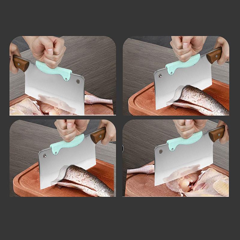 1Pc Silicone Knife Cap Cut Chicken Bones Chopping Booster Knife Bracket Cap Holder For Meat Cleaver Cooking Tool