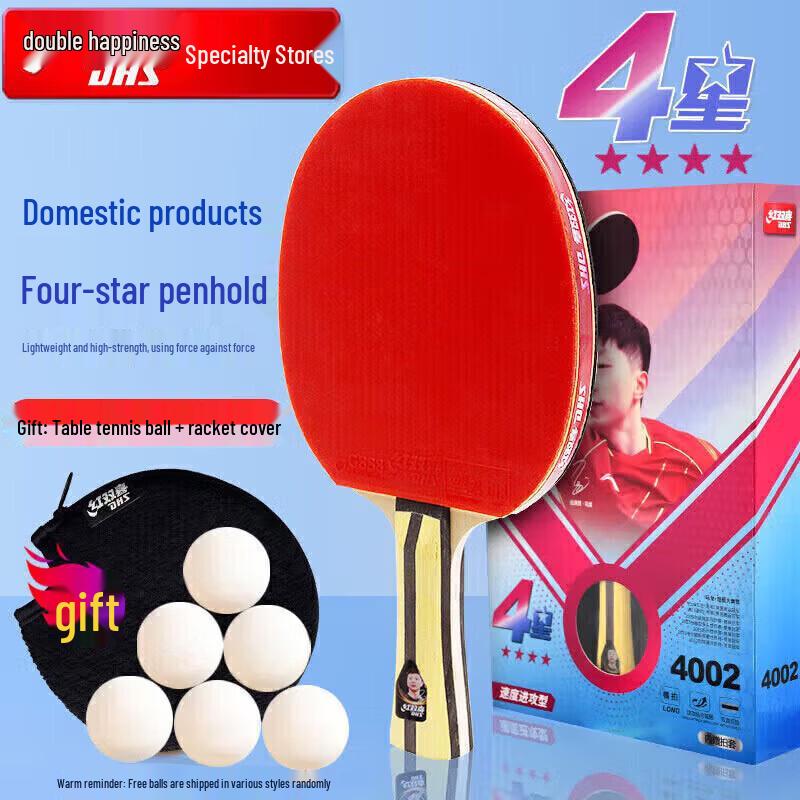 DHS Hurricane H4002 4-Star Table Tennis Racket Set