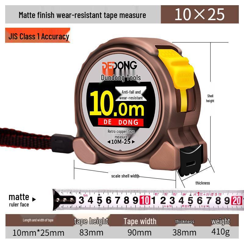 Durable Auto-Locking Steel Tape Measure, 5m/3ft, Waterproof & Wear-Resistant, Cut-Resistant Ruler with Thickened Casing.