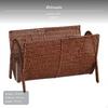 Plastic Woven Magazine Rack, Faux Rattan Storage Shelf, Freestanding Book Organizer for Living Room,