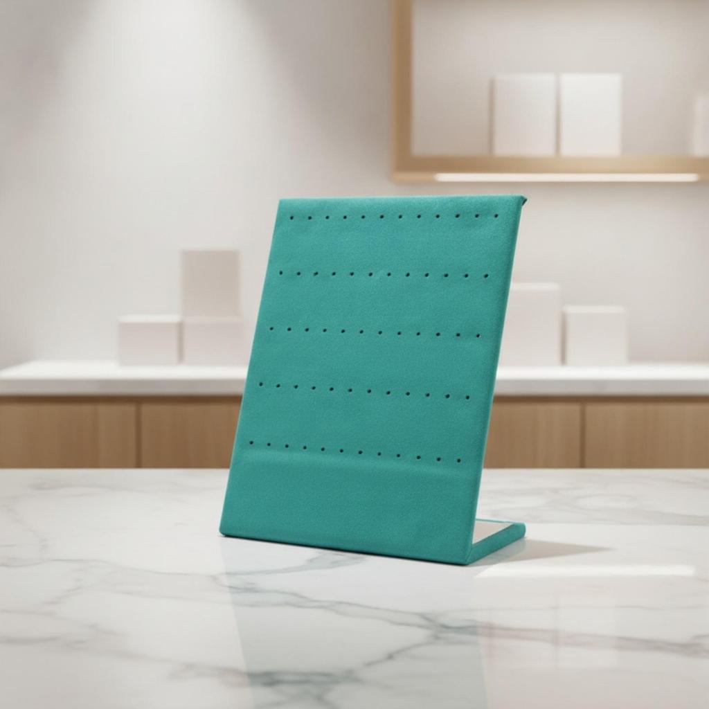 Velvet Earring Display Board Freestanding Jewelry Stand Perforated