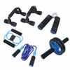 Abdominal Wheel Kit with Workout Wheel Knee Mat Pullers Jump Rope Grip Strengthener Push Up Bar Abdominal Exercise
