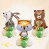 Jungle Animal Balloon Set Rabbit Deer Hedgehog Raccoon Fox Bear Aluminum Film Suitable for Party Decoration