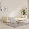 2 Seater Sofa Bed with 2 Cushions Cream Fabric