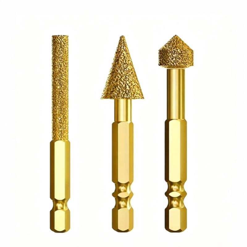 3/6Pcs Diamond Grinding Head Tile Rotary File Polishing Head For Iron Ceramic Tile Fits Drill
