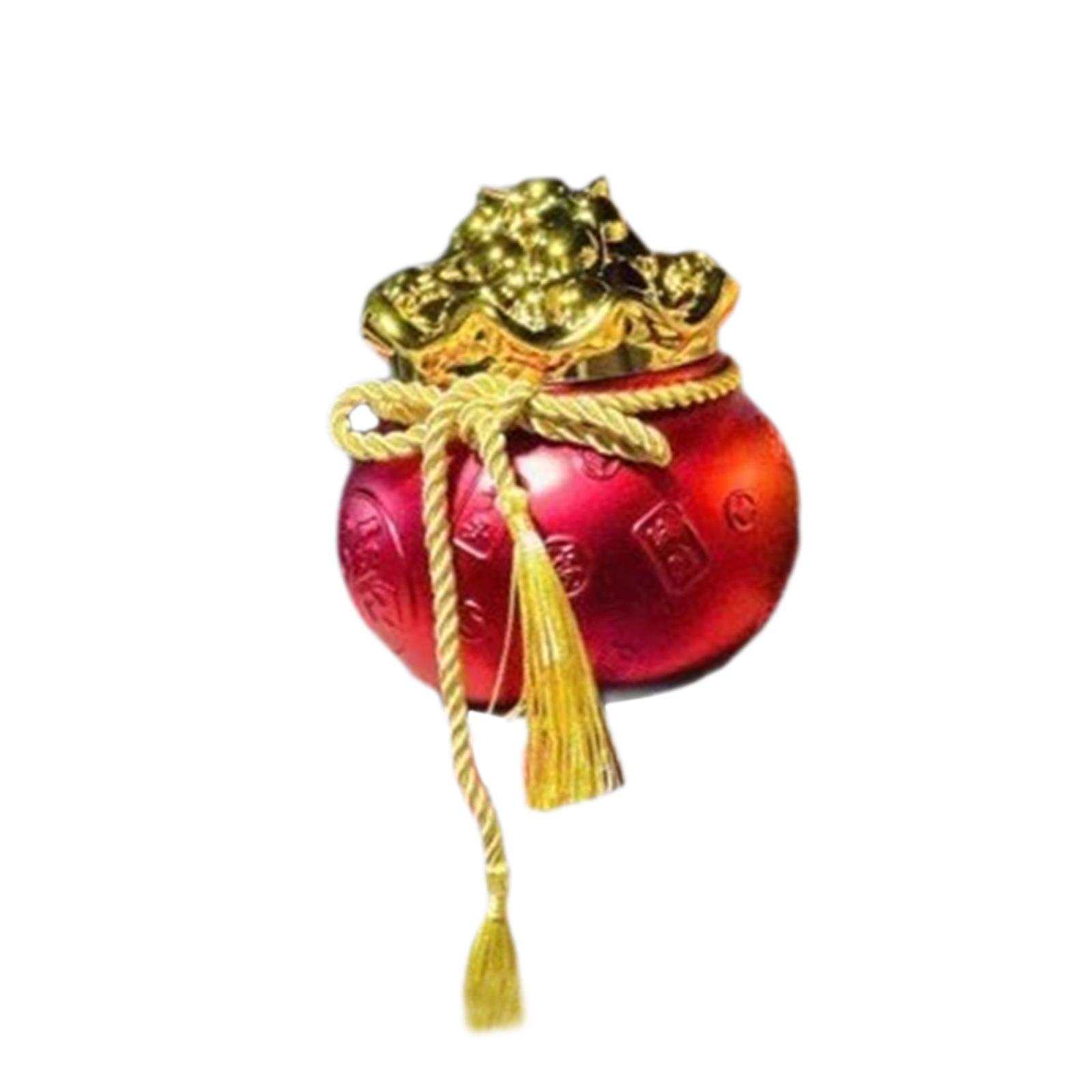 Chinese New Year Feng Shui Money Bag Figurine Wealth Coin Bank Resin Statue Chinese Lucky Bag Decor Treasure Basin for Indoor красный