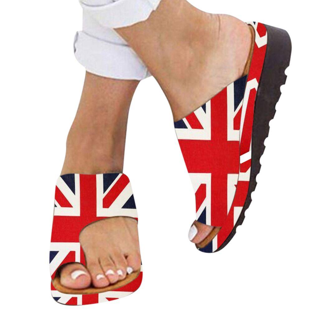 YR STYLE Women Thick Bottomed Clip Toe Sandals Wedge Heel Summer Beach