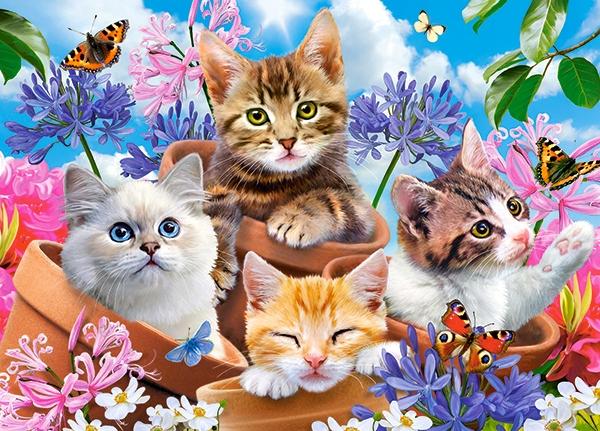 Puzzle 120 pieces B-13524-1 Kittens with Flowers