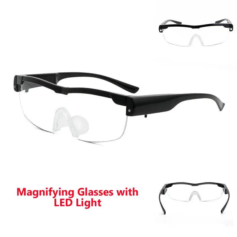 

2.5x Magnifying Glasses with LED Sight Enhancing Bright Eyewear 250% Magnification Spectacles Diopter Magnifier 2.5x