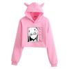 Darling in the Franxx Zero Two Cat Ear Cropped Hoodie - Women's Anime Style