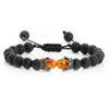 Men's Retro Volcanic Rock & Tiger Eye Crown Beaded Bracelet