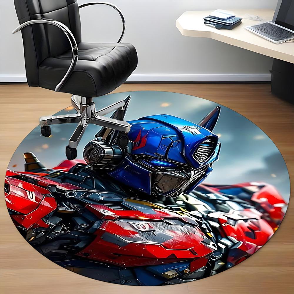 1pc Transformers Optimus Prime Office Round Area Rug, Indoor Mat Suitable For Office, Under Office Chairs Bedroom Living Room Home Decor, Room Deco