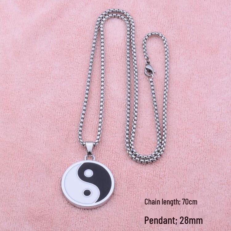 Unisex Titanium Steel Hip Hop Necklace with Retro Pendant”