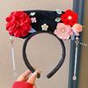 Velvet Bow Ancient Style Gege Headband Flower Hanfu Headwear Chinese Style Headwear  Children